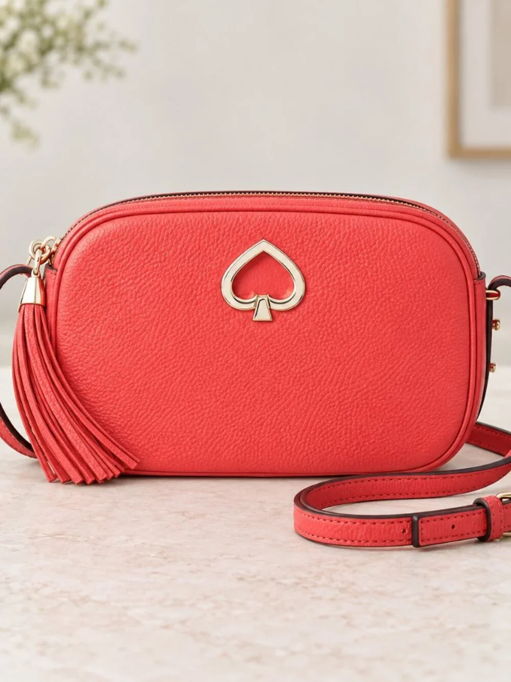 Kate Spade Pink Pebbled Leather Crossbody Wallet NWT